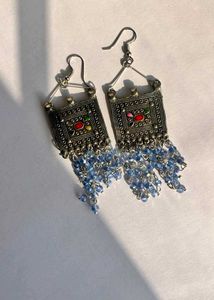 Boho blue earrings