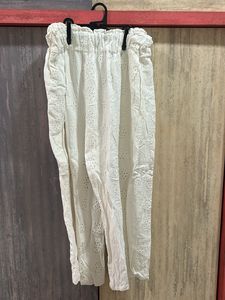 White Eyelet Palazzo Pants