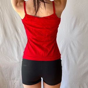 New Tezenis Red sheer Lace Camisole Top–Size S-M