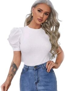 2 Puffy Sleeves Top Black And White