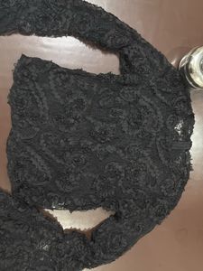 Black Lace /Sheer Top with bell/flared sleeves
