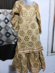 Elegant Gold Embellished Kurta Set