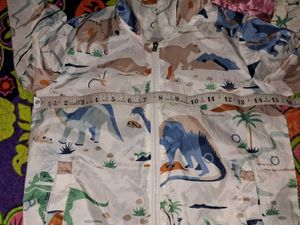 Dinosaur Print Kids' Windbreaker Jacke