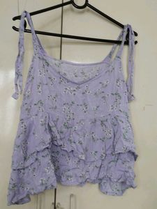 Sweet Lavender Floral Tiered Tank Top