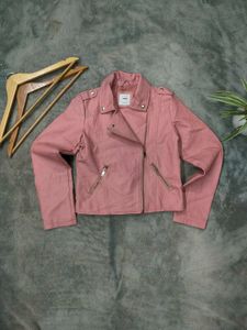 sinsay Pink Faux Leather Biker Jacket