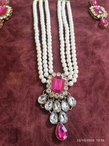 new pink kundan Jewellery Set