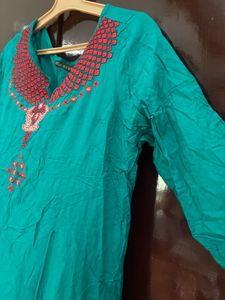 Embroidered Teal Kurta