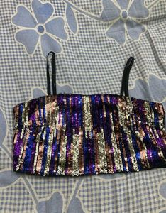 Sequin Embellished Tube Top