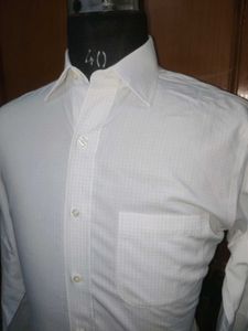 Classic White Striped Dress Shirt