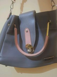 Grey &amp; Pink Shoulder/Crossbody Handbag 🩶🩷