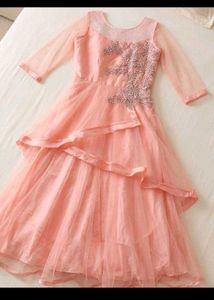 Beautiful Peach Layered Gown