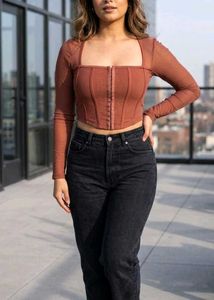 Vintage Rusty Brown Corset Top