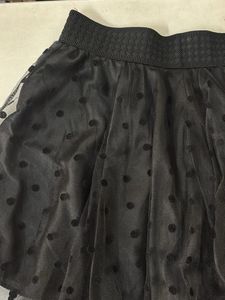 Black Polka Dot Asymmetrical Skirt
