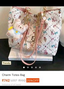 Cute White Teddy Bear Pattern Handbag