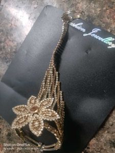 Exquisite Rhinestone Flower Ring Bracelet