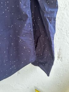 Men's Navy Blue Dotted Shirt