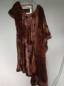 Floral Brown kurta with duppata