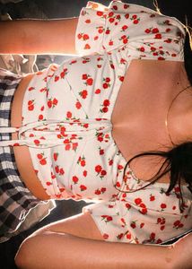 Floral Puff Sleeve Crop Top