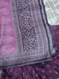 Purple Printed Lehenga Choli Set
