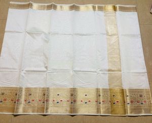 New White and Golden saree