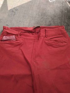 used beautiful maroon jeans