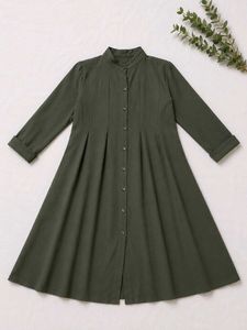 Olive Green A-Line Kurti Top With Pant Set