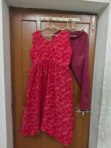 Vibrant Pink Floral Kurta Set
