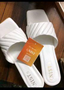 GNIST White Quilted Heeled Mules
