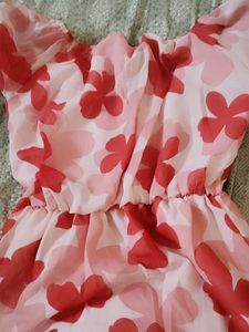Floral Balloon Sleeve Dress