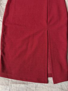 Chic Red Bodycon Midi Dress