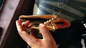Red Embroidered Clutch Bag