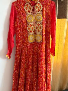 Stunning Red Floral Ethnic Gown