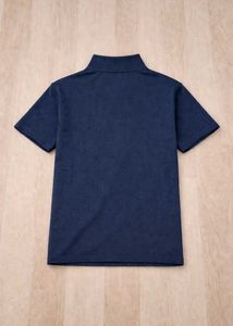 Classic Navy Mock Neck T-Shirt
