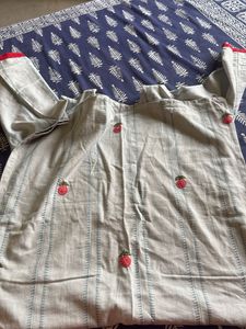 Embroidered Cotton Kurta