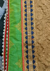Embroidered Saree With Lace Border