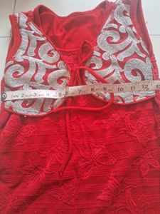 Stunning Red Lace Ethnic Gown