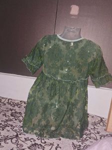 Boho Green Floral Mini Dress