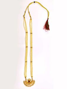 Pearl &amp; Golden Moti Haar / Necklace 14.5"