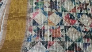 Stylish Geometric Print Saree