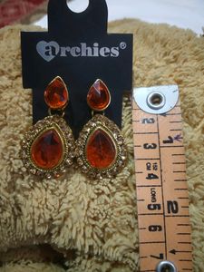 Orange  rhinestone earrings