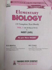 Trueman's Elementary Biology Vol. I for Class XI