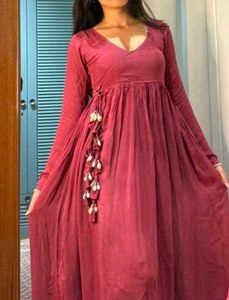 anaya mauve blush georgette long kurti