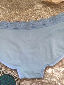Blue Lace Trim Panties