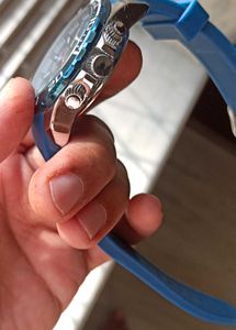Stylish Blue Sports Watch For Men ⌚ (Rubber Strap)