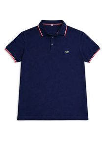 LACOSTE Classic Navy Polo Shirt with Trim Detail