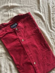 HONORS Men's Red Cotton Shirt