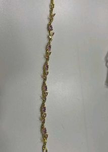 Delicate Floral Pink Stone Bracelet