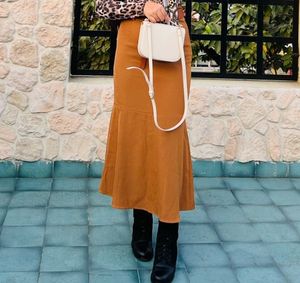 Chic Suede Mermaid Midi Skirt