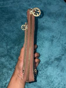 Tory Burch Gold Metallic Clutch Pouch