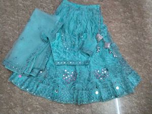 Beautiful Teal Lehenga Choli Set